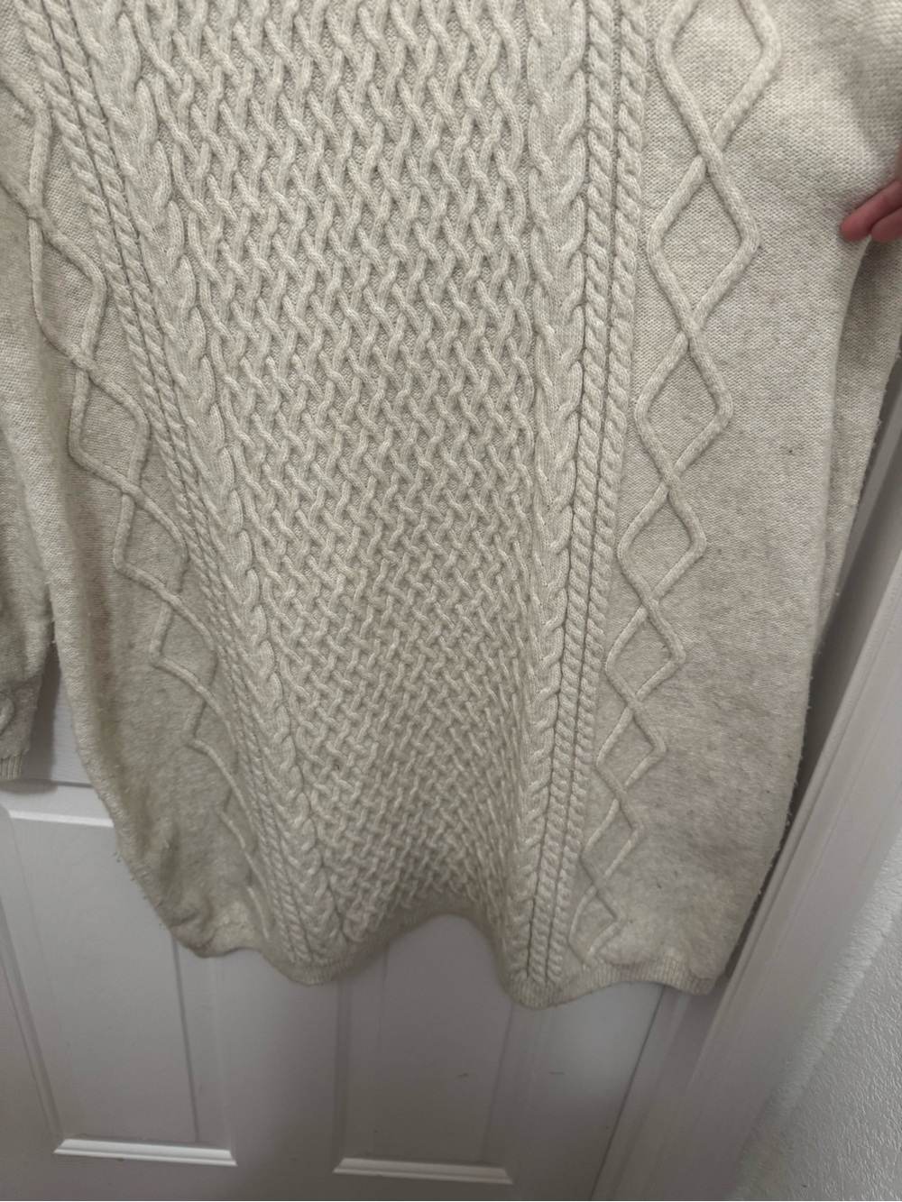 H&M Cream Cable Knit Long Sleeve Dress - Picture 6 of 11